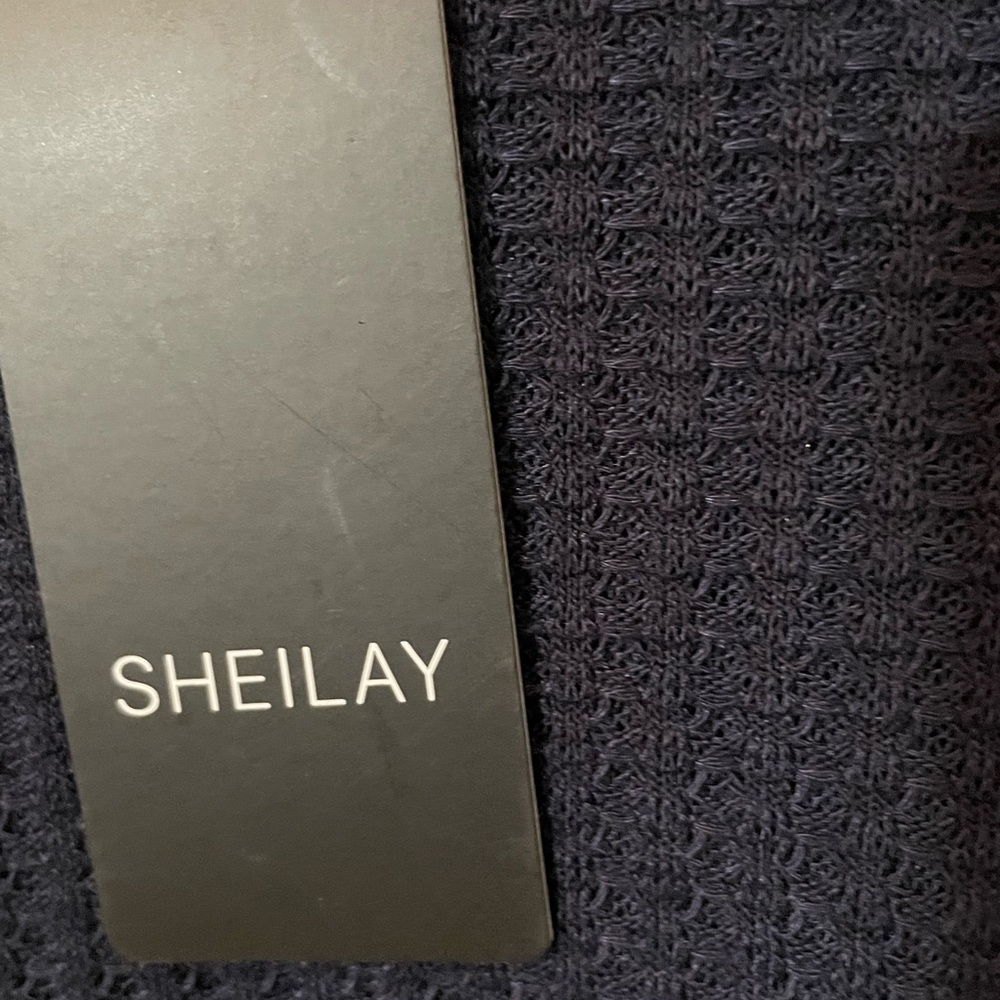 Ladys Navy Blue Sheilay Floral Waffle Knit Sweater Size XL - Picture 9 of 11